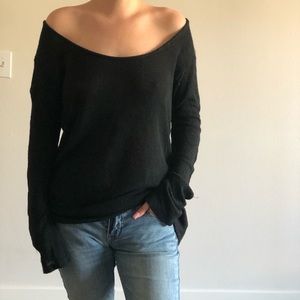 Off the shoulder loose sweater
